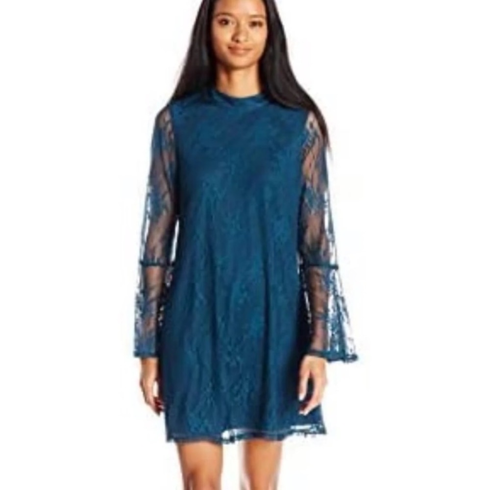 speechless dark teal lace dress